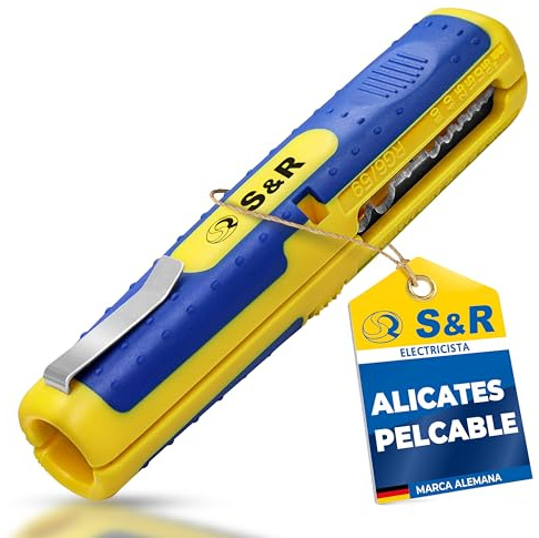 S&R Abisolierwerkzeug, Kabel, Abisolierer, Abisolierzange, 10-20AWG, SAT/RG6 & RG59, Niedervolt Kabel 8-13mm Universal-Entmantelungswerkzeug, Kabelabisolierer, Kabelentmanteler, Elektriker Werkzeug