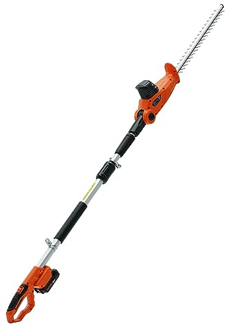 VEVOR Teleskop Heckenschere 20V Heckentrimmer Kupfermotor 17.500U/min Elektroheckenschere 46cm Klingenlänge 188–239cm Ausziehbar 16mm Schnittdurchmesser 30-150° Drehbar inkl.Schnellladegerät Akku