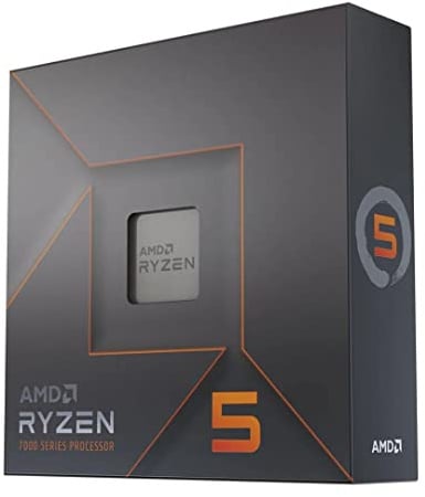 AMD Ryzen 5 7600X Prozessor (intergrierte Radeon Grafik, 6 Kerne/12 Threads, 105W TDP,AM5 Sockel, 38MB cache, Bis zu 5.3 GHz max boost, Kein Kühler)