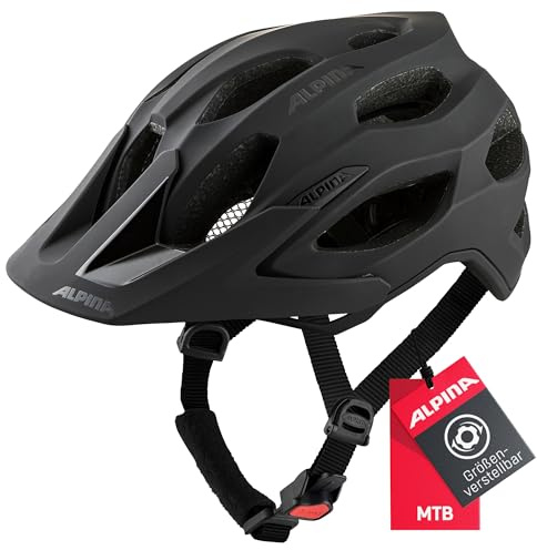 ALPINA Carapax 2.0 - Leichter, Stabiler & Komfortabler Fahrradhelm, mit Fliegennetz & Antibakteriellen Polstern, Für Erwachsene, Black matt, 52-57 cm