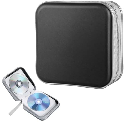 Cd Tasche, Mappe, Case, Hüllen, Aufbewahrung, Organizer, Sammelmappe, 40 Stück Discs Aufbewahrungstasche Mit Reißverschluss Oxford Handtaschen (Black)