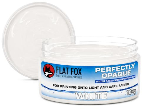 Flat Fox Siebdruck-Tinte auf Wasserbasis, 100 g, Weiß