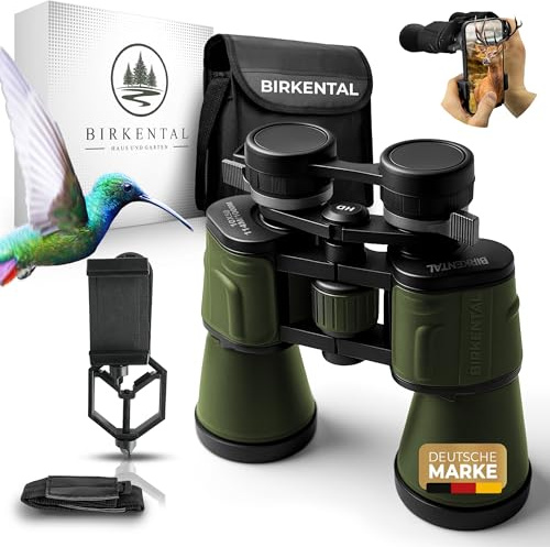Birkental Fernglas 10x50 - Augen individuell einstellbar – HD Feldstecher, BAK4 Prisma & FMC Objektiv - brillenträgergeeignet – großes Sichtfeld & klare Abbildung für Erwachsene (Grün)
