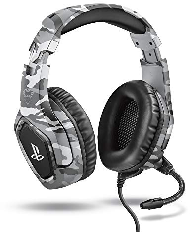 Trust Gaming Headset GXT 488 Forze-G - Offiziell Lizenziert für PlayStation - PS4 und PS5 Headset mit Klappbarem Mikrofon und Einstellbarem Kopfbügel, 3.5mm, Over-Ear Kopfhörer mit Kabel - Grau