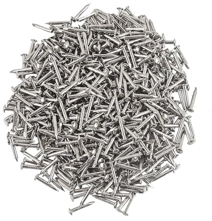 newlng Kleine Nägel Runde Kopf hölzernes Nagel-Antike Kleine Nägel Holz Handgefertigte Fadenbilder Hardware Zubehör Befestigungen 500 STÜCKE 1 X 10mm Silber