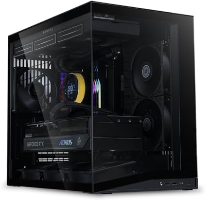 Lian Li O11 Dynamic Mini V2 Flow PC-Gehäuse Schwarz | Kompakter ATX Midi-Tower mit Zwei-Kammer-Design, Tempered Glass und modularem Aufbau - 5 Lüfter vorinstalliert