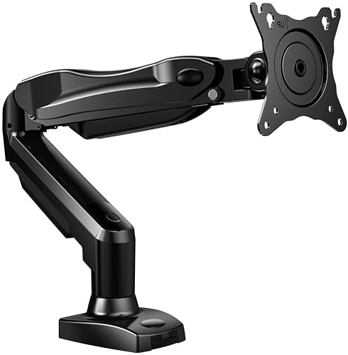 HUANUO Monitor Halterung für 13 bis 32 Zoll Bildschirme, Einzelner Monitorarm Ständer Hält 2~9 kg, Höhenverstellbare mit Neigungen, Schwenken, Dreht, VESA 75 & 100 mm