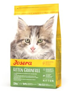 JOSERA Kitten grainfree (2kg) | Katzenfutter trocken ohne Getreide | Kitten | Geflügel & Lachsöl | Premium Aufzuchtfutter für heranwachsende Katzen sowie Katzen-Mütter in der Säugezeit