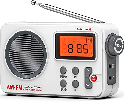 Tendak FM/AM Radio Klein mit Bildschirm, Transistorradio (Batteriebetrieb oder USB) für Indoor, Outdoor & Notfälle