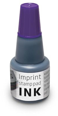 Imprint Nachfülltinte 7711 für Imprint Handstempelkissen 9071M, 9072M, 9073M – 1 Nachfüllfläschchen, Füllmenge 24ml, violett, wasserbasierte Stempelfarbe, sauberer Abdruck, Größe 7,5 x 3 cm