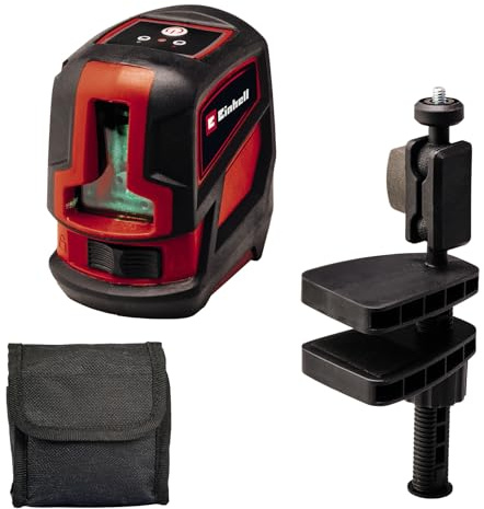 Einhell Kreuzlinienlaser TC-LL 2 G (selbstnivellierend, horizontale/vertikale grüne Laserlinien, digitale Wasserwaage, 1/4 Stativgewinde, inkl. Tasche & Universalklemme)