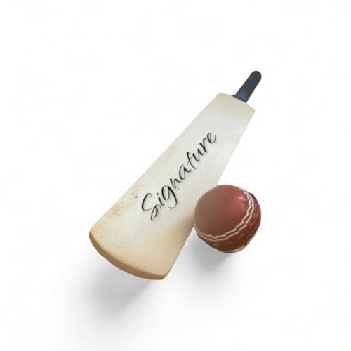 CRICKET-GIFTS Mini-Cricketschläger blanko, ideal für Spielerunterschriften, klein und langlebig, 40 cm, unlackiert und ungeliert, Sammlerstück für Enthusiasten, Einheitsgröße, Holz | Ball nicht im