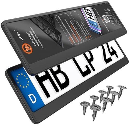 L & P Car Design L&P A162 2 x Kennzeichenhalter in schwarz Nummernschild Kennzeichenhalterung