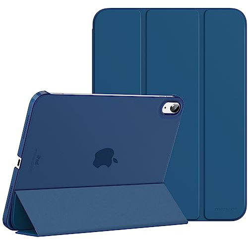 MoKo Hülle für iPad (A16) 11. Generation, iPad 10. Gen, Dunkles Meerblau | Für iPad11/10.9 Zoll Hülle 2025/2022,Schlanke Stand Schutzhülle mit Hart PC Transluzenter Rückseite, Unterstützt Touch ID