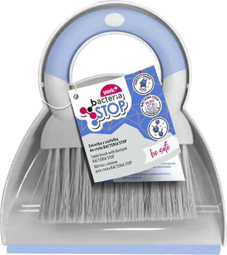 York Handfeger Und Schaufel Mini Besen Und Kehrschaufel Set Für Tisch Mit Silbermikropartikeln Klein Tragbare Reiniqungsbürste Tischbesen Tischfeger Kehrblech Tischkehrset Silikongriff Grau Blau