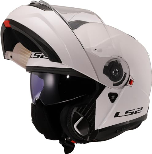 LS2, Modularer Motorradhelm Strobe II Gloss White, XXXL