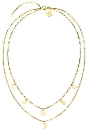Purelei Luna Kette Damen (Gold) – Halskette Damen aus langlebigem Edelstahl – Wasserfeste Kette mit Anhänger – 40-45 cm Länge verstellbar – Halskette für deinen individuellen Look