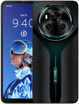 invens Smartphone Ohne Vertrag Ultra 13P, Android 15 Handy Günstig 16GB+128GB/1TB, Dual-SIM 4G, 6,79 HD+ Display, 5000mAh Akku, 64MP+16MP Kamera, OTG/Fingerabdruck/Face ID, Grün