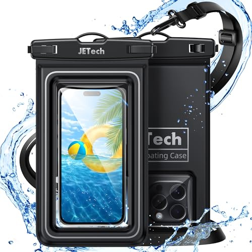 JETech Schwebend Wasserdicht Handytasche, 2 Stück Wasserfest Hülle für iPhone 17e 17 16e 16 15 14 Air Pro Max Plus, Galaxy S26 S25 Ultra, Pixel 10 Serie Andere bis zu 7 Zoll, IPX8 Trockensack