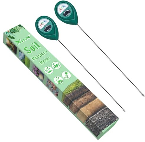 XLUX Lange Sonde, Bodenfeuchtigkeitsmesser, Wasserüberwachungsanzeige, Hygrometer für den Innen- und Außenbereich, große Topfpflanzen, Blumen, Gartenarbeit, Landwirtschaft, 2 Stück
