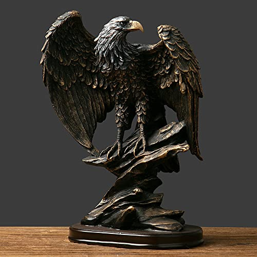 fazhongfa Adler-Statue, Skulptur, Dekoration, bronziertes Harz, Sammlerstück, dekorativ für Büro und Zuhause, als bedeutungsvolles Geschenk für Männer und Kollegen