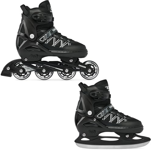 Croxer 2in1 Inline Skates Inliner Schlittschuhe Torch verstellbar bis Größe 45(42-45 (27,5cm-29,5cm)