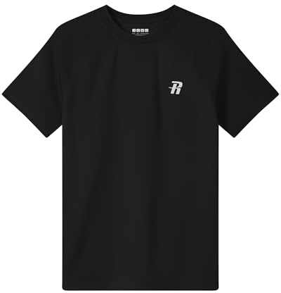 Runhit Kinder Jungen UPF 50+ UV Shirt Kurzarm, Schnelltrocknendes Schwimmshirt Badeshirt SPF 50+ Sonnenschutz Top Rashguard Badebekleidung Atmungsaktives, Schwarz 164