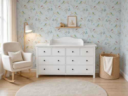 KraftKids Wickelaufsatz für HEMNES Kommode, 160 cm, Weiß | Wickelfläche 78 × 78 cm, mit Abdeckblende, Kommodentiefe bis 50 cm