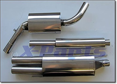 Edelstahl Auspuff Anlage EVOG3AE276 mit ABE 2 x 76mm rund