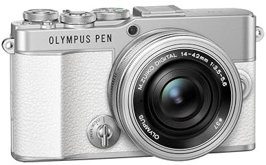 Olympus Pen E-P7 Kamera-Kit, 20-MP-Sensor, neigbarer HD LCD-Bildschirm, 4K-Video, Wi-Fi, Farb- und Monochromprofilsteuerung, weiß, inkl. M.Zuiko Digital ED 14-42mm EZ Silber