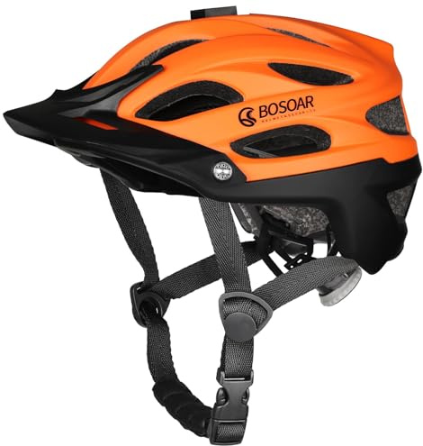 Bosoar Mountainbike-Helm, Erwachsenen-Fahrradhelm mit Kamerahalterung und abnehmbarem Visier, für Herren, Damen, Jugendliche, empfohlene Passform 55–61 cm