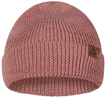 DANISH ENDURANCE Merino Mütze, Klassische Wollmütze, Warme Wintermütze, Thermo Beanie, Unisex, für Damen & Herren, Rosa, One Size