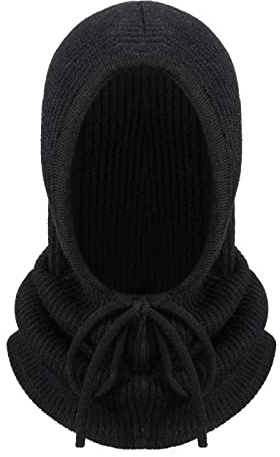 TAGVO Sturmhaube Stricken Gesichtsmaske, Balaclava Winter Nackenwärmer Winddicht, Mütze Schal 2 in 1, Winddichter Hut für Männer und Frauen, Universal Größe Alltagskleidung