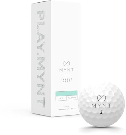 MYNT Talent Soft | Premium Golfbälle | Surlyn Beschichtung | 350 Dimple Design | Für Profis & Anfänger | Golfball in Weiß (3 Golfbälle)