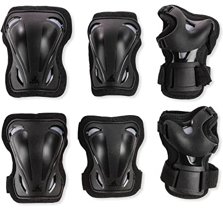 Rollerblade SKATE GEAR 3 PACK, Inline Skate Schutzausrüstung, Schoner-Set für Ellbogen, Knie & Hand für Erwachsene und Jugendliche, Schwarz, XL