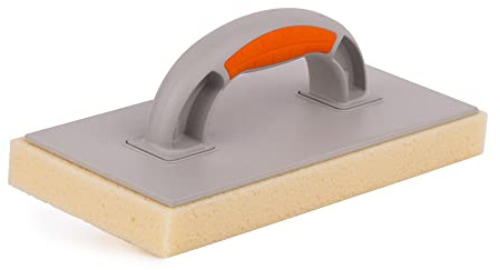 MIVOS Fliesenwaschbrett mit 30 mm Hydroschwamm-Belag - Gerastert - 280 x 140 mm - PU-Reibebrett mit Hydro-Schwammauflage - Fliesenwaschschwamm - Fugenschwamm - Saugfähig - Made in EU