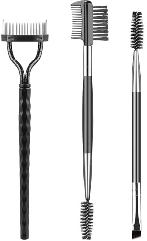 Wimpernbürste Augenbrauen Bürste Wimpernkamm Wimpern Bürste Wimperntrenner Brauenkamm & Wimpernspoolie Professionelle Augen-Makeup-Werkzeuge (3er Set)