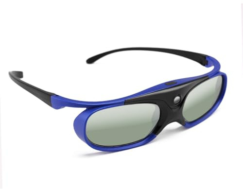 3D-Brille, wiederaufladbare 3D-Aktiv-Shutter-Brille für alle DLP-Link-3D-Projektoren, wiederaufladbare 3D-Brille, kompatibel mit Acer ViewSonic BenQ Optoma Viewsonic DLP-Projektor