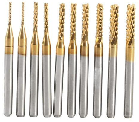 KSTE 1mm fräser, 2 Stück x 5 Größen Schaftfräser, Fräser Schneidespitzen Frässtifte Werkzeugdurchmesser 1MM 1,5 mm 2MM 2.5MM 3MM Parts Kit