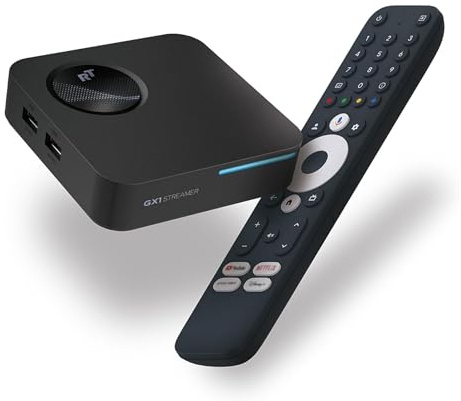 GX1 4K Streaming Box - Google TV 14 [4GB RAM, 32GB Speicher] Smart TV Mediaplayer, Unterstützt Netflix & Prime in 4K, AI-Upscaling, HDR10+, WiFi 6, LAN