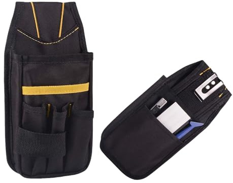 Werkzeugtasche,Werkzeug Organizer, Praktischer Werkzeughalter mit großen und kleinen Taschen Robust Werkzeugbeutel für Elektriker, seitliche Gürteltasche mit Metall-Gürtelclip