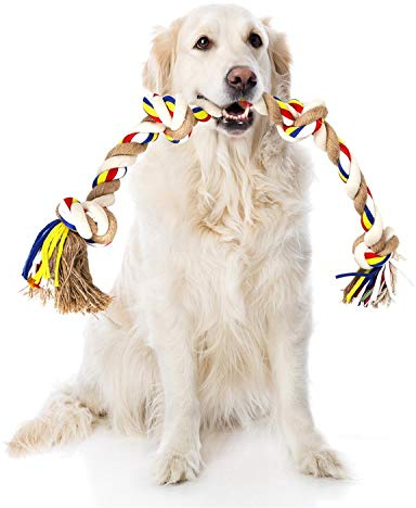 Nobleza - Hundespielzeugseil aus 100% Baumwolle, das der psychischen Gesundheit des Hundes zugute kommt, Zahngesundheit und Zahnreinigung, Arten von Hunden, 68cm