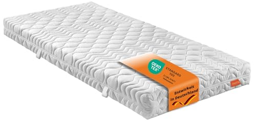 sleepling Matratze 100x200 cm, 7-Zonen Kaltschaummatratze, Wendematratze mit 2 Härtegrade H2/H3, Höhe 21 cm, Made in EU, Waschbar 60 Grad, Ökotex 100, Wendegriffe, Mattress Bodyprotect 500