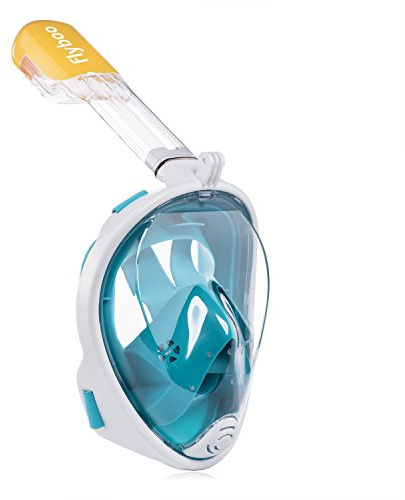 Flyboo Tauchmaske Schnorchelmaske Vollmaske,180-Grad-Sicht Tauchmasken mit Panorama-Vollgesichtsdesign,Sportkameras Kompatible Taucherbrille für Erwachsene und Kinder