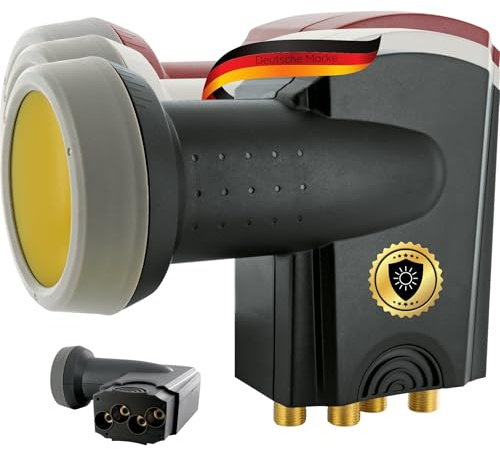 SCHWAIGER Quattro LNB digital Sun Protect, LNC | 4 Teilnehmer mit Multischalter, extrem wetterfest & geeignet für Multifeedanlagen, für störungsfreien SAT-Empfang, anthrazit