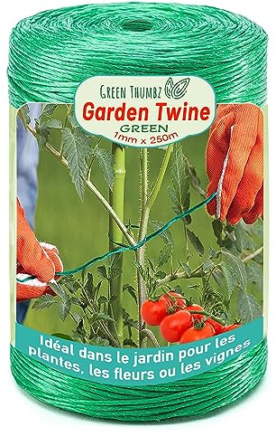 Green Thumbz Gartenschnur – 250 Meter x 1 mm Polypropylen-Gartenpflanzenschnur, zum Teilen von Gartengrundstücken, zum Binden von Strohballen – wetterfest und verrottungsfrei