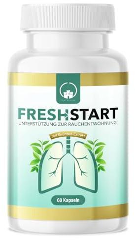 Saint Nutrition® FreshStart – Pflanzliche Unterstützung | für Raucherentwöhnung, Raucherfrei und Lungenreinigung – Natürliche Formel für einen Neuanfang - 60 Kapseln ohne Nikotin
