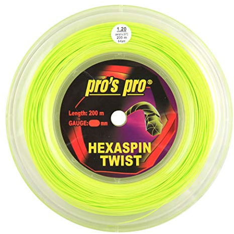PROS PRO Hexaspin Twist Tennissaite - 200m Rolle - 1.20mm - Lime