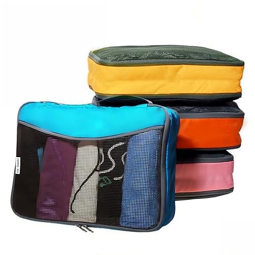 OW-Travel Koffer Organizer Set 4 Farben, 4 Stück, leicht zu organisieren, Kofferorganizer Packtaschen Set für Kleidung im Koffer, Packwürfel Rucksack, Reise Organizer, Packing Cubes Backpack
