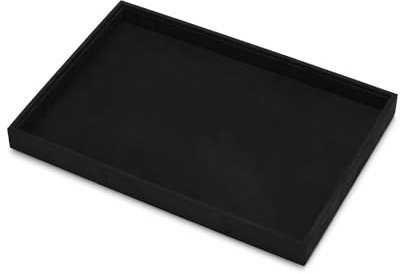 Oirlv Mikrofaser Schmucktablett Schwarz,Schmucktablett 35 x 24,Ring Halskette Uhr Organizer Display Tabletts,Schmuckablage